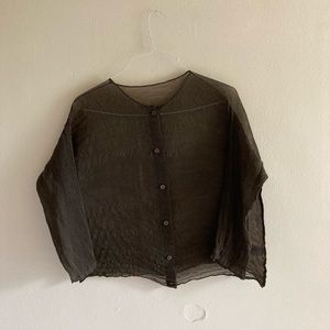 Issey Miyake chiffon twist pleated blouse